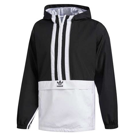 adidas auth anorak windbreaker schwarz weiß|Adidas windbreaker jacket.